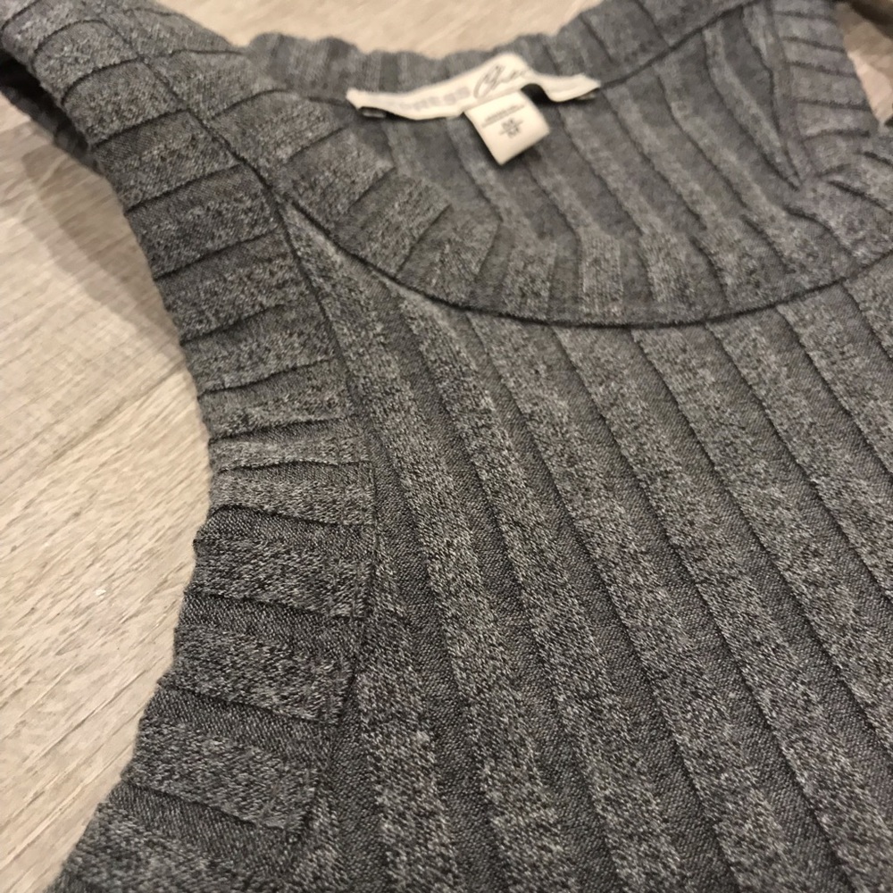 Express Gray Ribbed Crop Top | Size M - Picture 4 of 5
